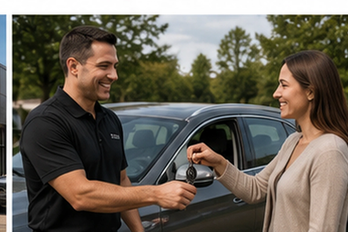 Illustrative vehicle handover after purchase